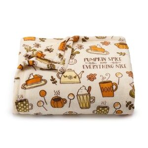 Pumpkin Spice Oversized Plush Throw Blanket 5x6 ft - The Big One